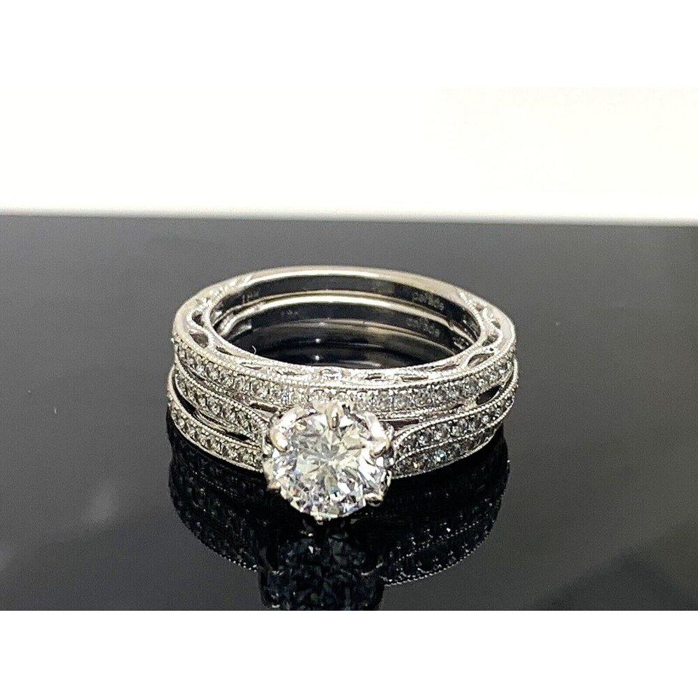 Parade Wedding Set 18k White Gold Diamond Engagement Ring Band Women's 6.25-6.5